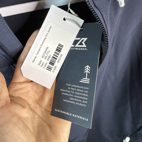 Cutter and Buck Camano Everyday Eco Jacket Navy Blue Full Zip XXL NWT - Picture 6 of 10